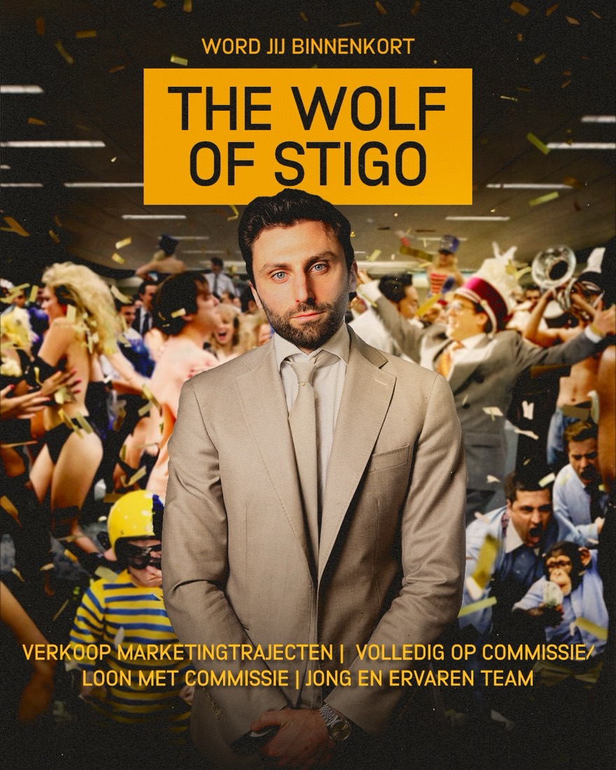 The Wolf of Stigo: verkoop marketingtrajecten, volledig op commissie